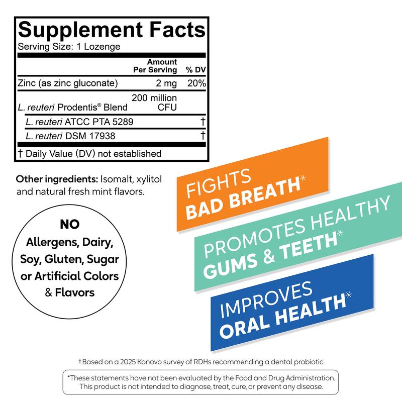 Daily Fresh Breath Probiotic Lozenges - 30 Servings