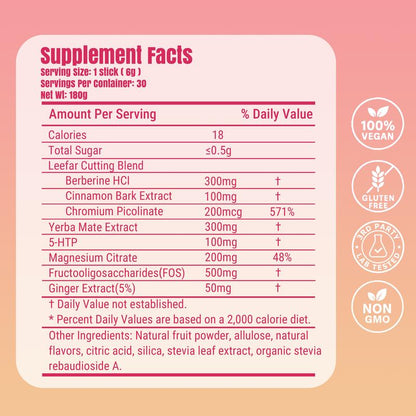 Metabolic Cutting Mix, Yerba Mate, Berberine & Chromium - 30 Sticks